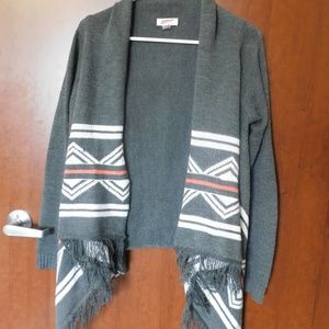 Gray Patterned Cardigan